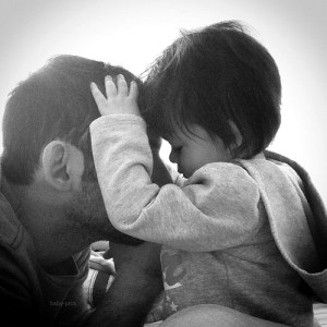 father daughter close faces