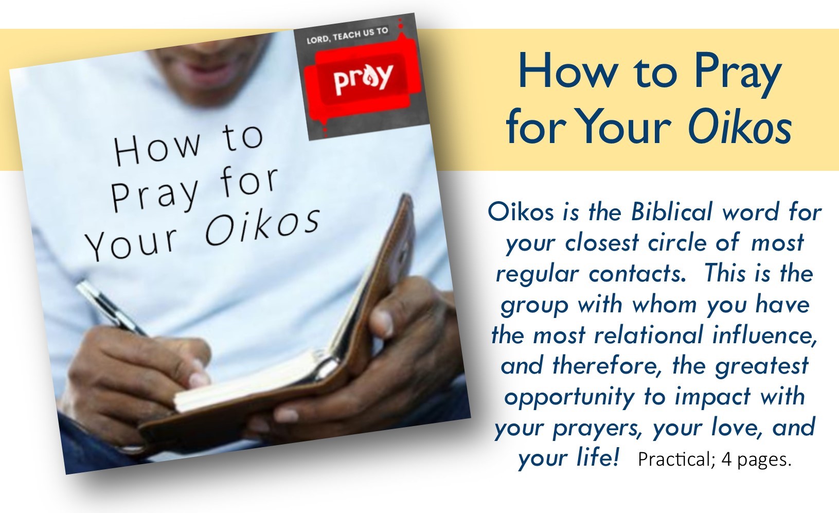How to Pray for Your Oikos button